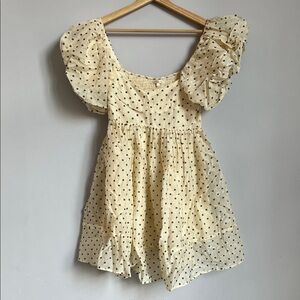 Noralee (Rylee + Cru) ivory Puff Sleeve Mini Dress size Small